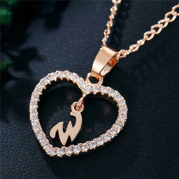 Jewelry - Romantic Love Pendant Necklace Initial Letter New